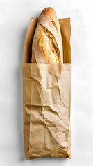 Paper bag and bread bakery packaging mockup
