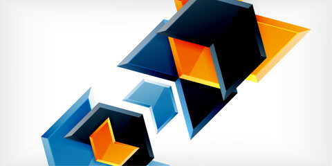 Vector 3d arrow techno design template