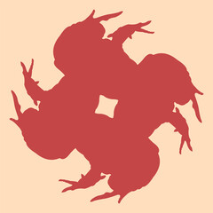 pink frog patterned ceramic or tile designs