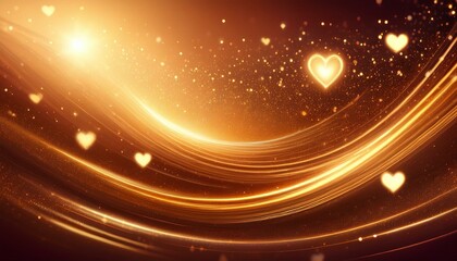 Obraz premium abstract background with circle soft color ,random wave,left to right,random star,down left to top right,orange light and white light color,and bokeh and line, and heart