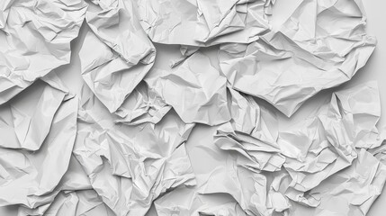 Obraz premium Crumpled White Paper Texture Abstract Background for Design