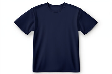 navy blue T-shirt template with nothing neat, mockup for design and print. T-shirtT-shirt front and back view isolated on white background