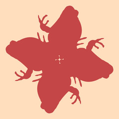 pink frog patterned ceramic or tile designs