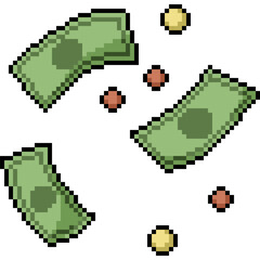 pixel art of money currency economy