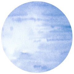 Blue Watercolor hand painted circles texture. Watercolour circle elements for design.