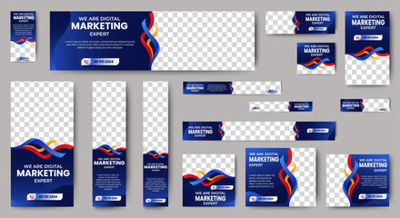 Modern Blue banners template . cover header background for website design, Social Media Cover ads banner, flyer, invitation card