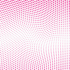 Wavy gradient halftone dots pattern texture background. Vector illustration

