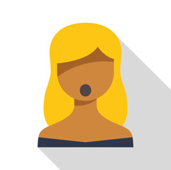 Portrait of a young woman singer performing, with blond hair and elegant dress