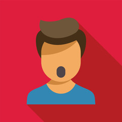 Stylized portrait of a young man opening his mouth