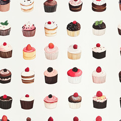 rows of tiny desserts