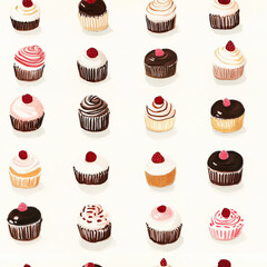 rows of tiny desserts
