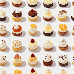 rows of tiny desserts