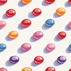 Set of glossy candies