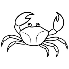 Crab Animal Outline Illustration.