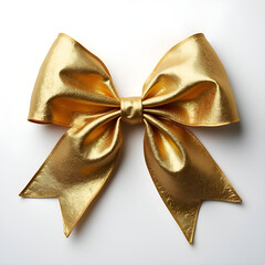  "Elegant Gold Bow – Perfect Decorative Ribbon for Gifts and Crafts"