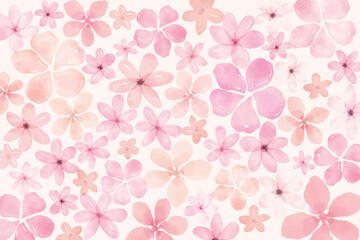 Abstract art pink floral watercolor pattern background. wallpaper with line art flower and botanical leaves, Organic shapes, Watercolor. Vector background