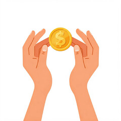 hand holding euro coins