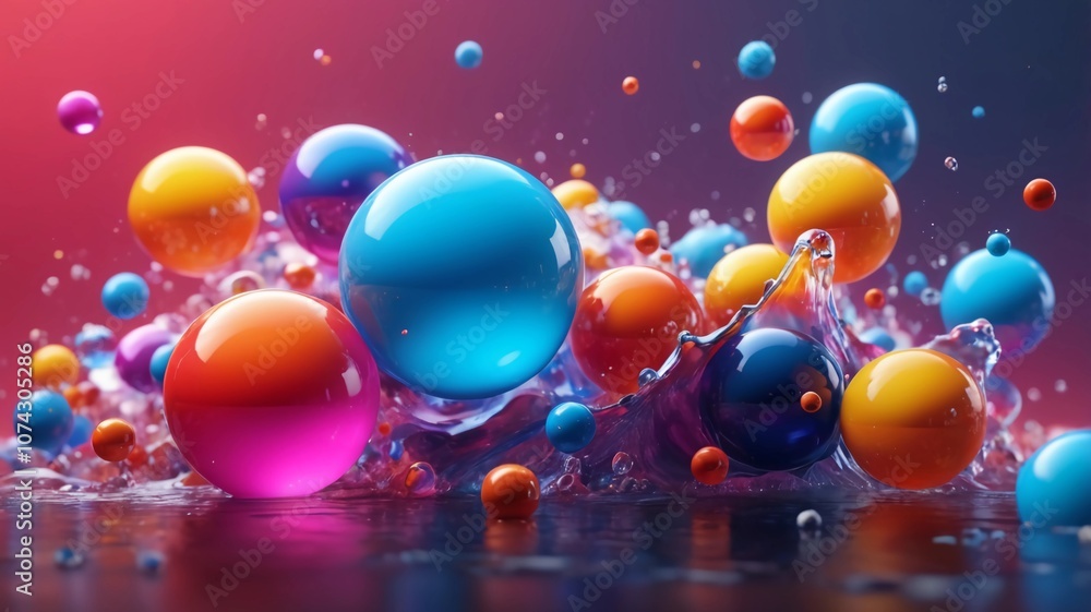 Poster fluid colorful gradient round shapes. liquid splash bubble. modern abstract art.