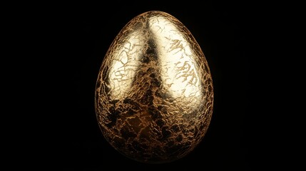 Fototapeta premium Golden egg isolated on black background