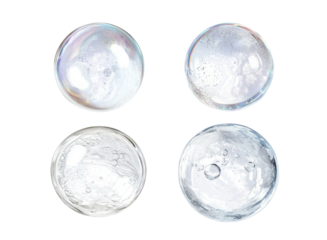 Soap bubbles isolated on white background