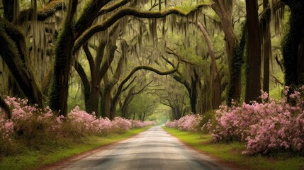 Naklejka premium A Tranquil Drive Through the South