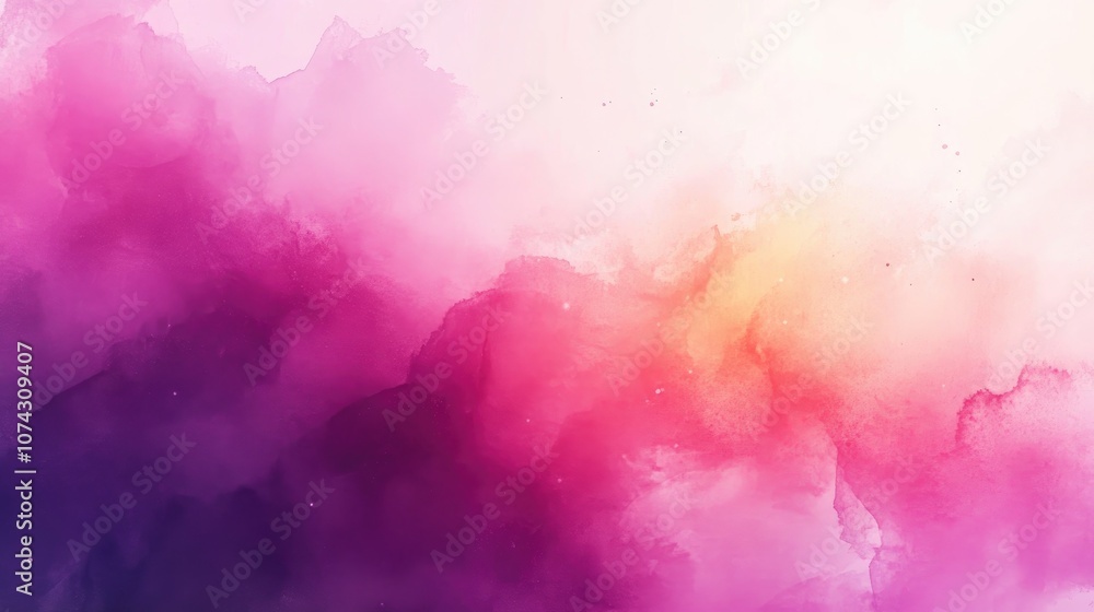 Poster watercolor illustration featuring a vibrant color gradient suitable for design projects or digital d