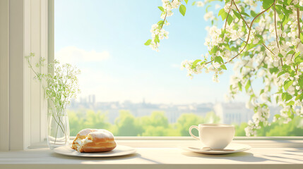 Breakfast with Nice View Background with Natural Lighting and UltraRealistic 50 Prompts