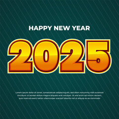2025 new year text template square banner background with unique style