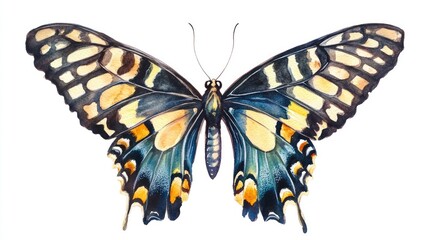 Naklejka premium Watercolor illustration of a stunning butterfly