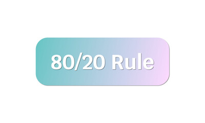 The Pareto Principle, also as the 80 20 rule text icon diagram, where eighty percent of the outcomes result from twenty percent of the inputs.