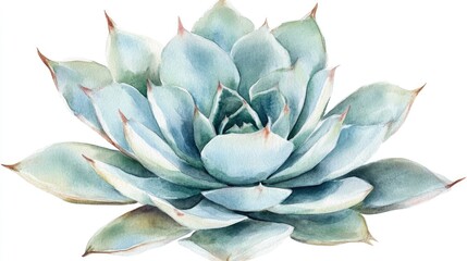 Watercolor depiction of a succulent cactus Isolated floral illustration on a white background High quality artwork