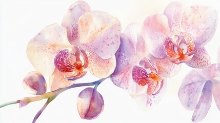 Naklejka premium Watercolor depiction of an orchid flower