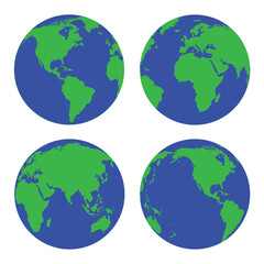 Set of icon globes of Earth. Earth globe icon set. Abstract globe icon. World map in globe shape isolated on white background