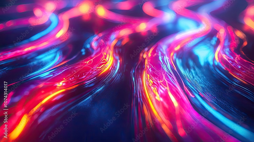 Poster Abstract vibrant waves of color flowing in dynamic patterns.
