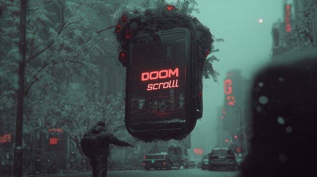 Doom scroll futuristic 