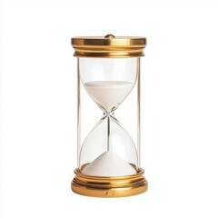 Elegant hourglass on a white isolate background, symbolizing time and patience.