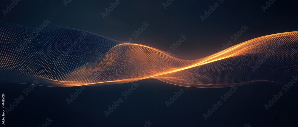 Poster abstract wave of light and color, creating a sense of movement and depth.