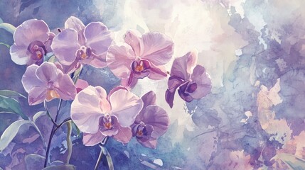 Watercolor illustration of orchids maintained in a temperature controlled environment