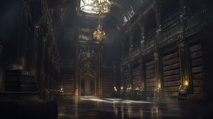 Fototapeta premium Grand Library Interior