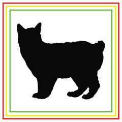 cat vector silhouette design in black on a white background