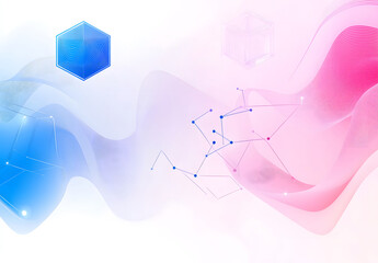 Abstract Hexagonal Technology Background with Glowing Connections