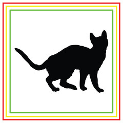 cat vector silhouette design in black on a white background