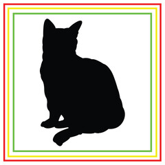 cat vector silhouette design in black on a white background