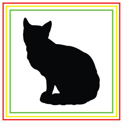 cat vector silhouette design in black on a white background