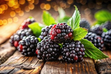 Fresh Blackberries Close-Up at Local Farmer's Market - Minimalist Photography