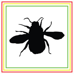 wasp silhouette vector design on white background
