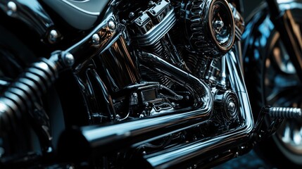 Chrome Motorcycle Engine