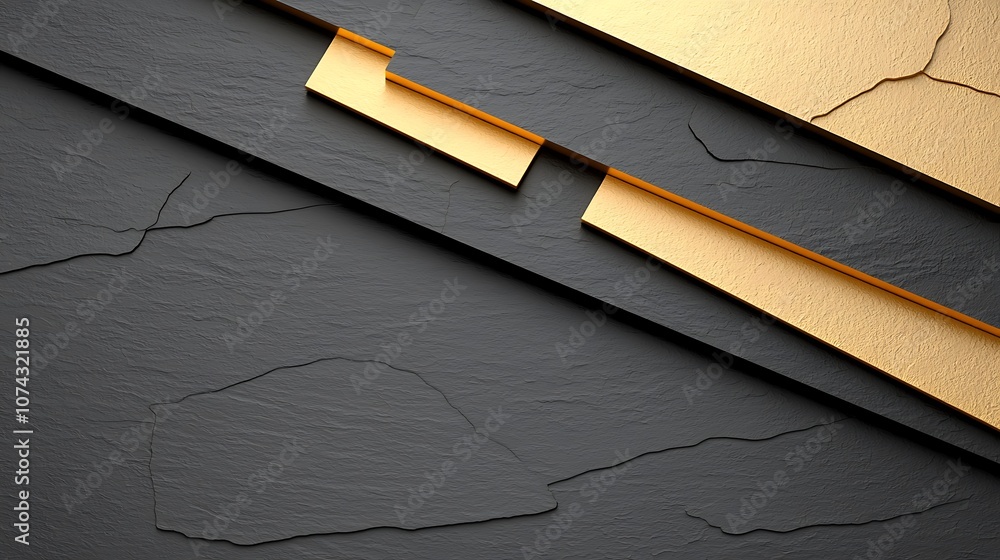 Poster Explore the dynamic interaction of gold and black textures in modern design elements