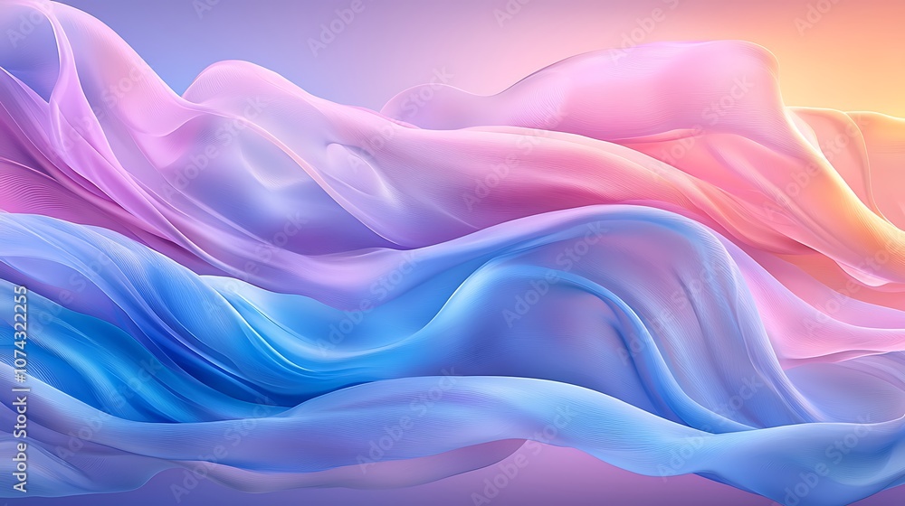 Poster explore the mesmerizing flow of colorful abstract waves in digital art design