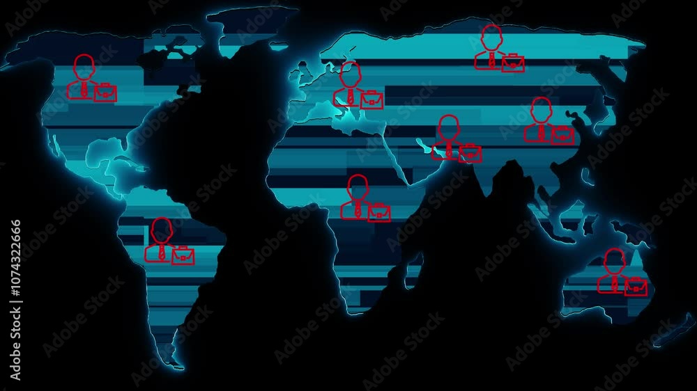Aufkleber world map digital concept, business networking background, data map network technology presentation.